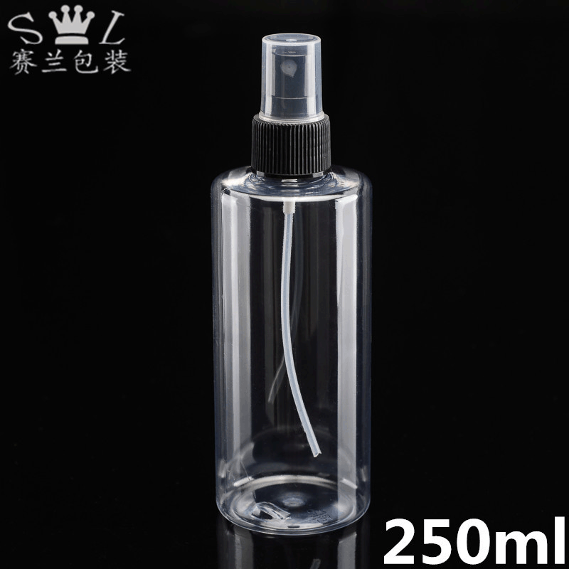 透明塑料瓶平肩配黑色喷雾PET 250ML 补水保湿化妆品瓶分装瓶