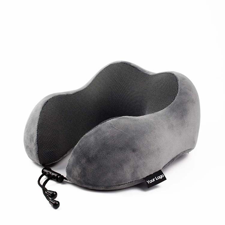 Venta caliente transfronteriza rebote lento almohada en forma de U almohada de espuma de memoria almohada de viaje de almacenamiento portátil almohada de cuello almohada de avión al por mayor