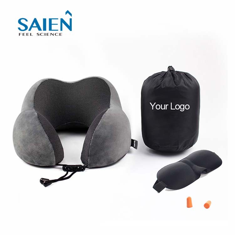 Almohada en forma de U transfronteriza almohada de viaje de negocios almohada de memoria en forma de U rebote lento protección del cuello espacio almohada de espuma de memoria regalo al por mayor