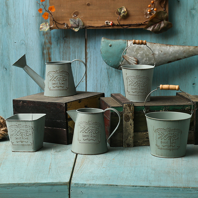 Creative Flower Pot Antique Metal Flower Pot Fleshy Potted Fake Flower Pot