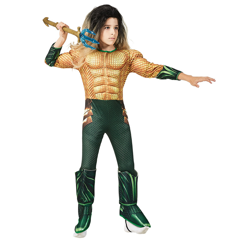 兒童超級英雄海王肌肉裝扮電影人物Cosplay角色扮演表演服裝