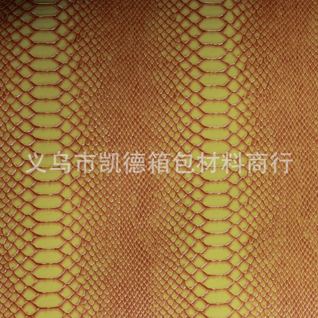 义乌皮革批发高光半PU蛇纹人造革 时装包皮料 鞋子装饰皮革面料