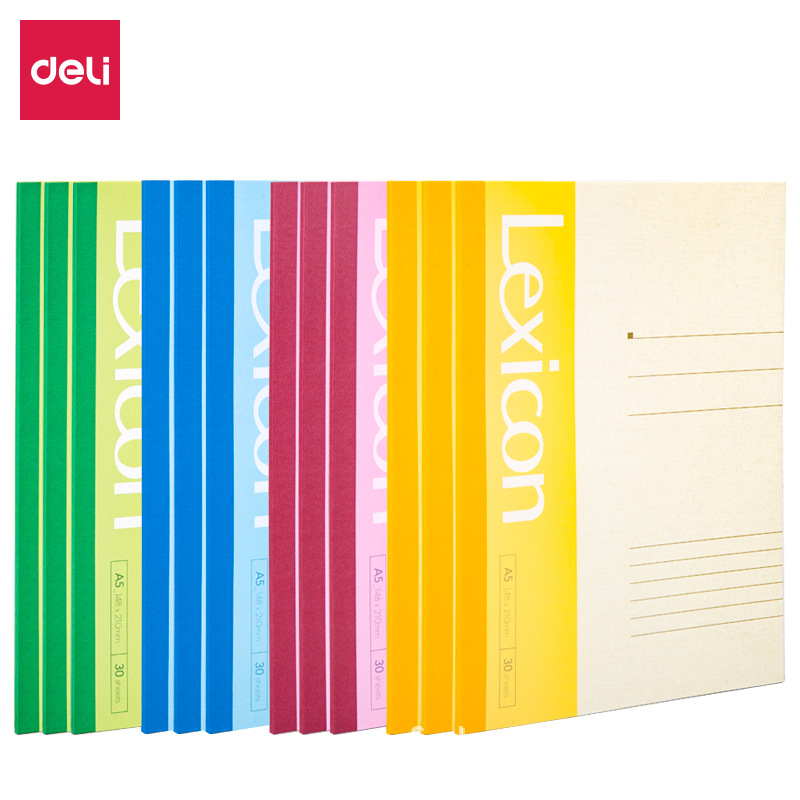 Deli A5/B5 cuaderno 100 páginas copia suave 60 páginas estudiante línea horizontal libro 30 20 páginas diario Libro de Negocios