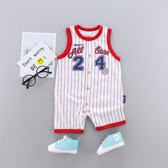 New Spring and Summer Baby Onesie for 0-2 Year Olds, Cotton Clothing, Sleeveless Striped T-shirt, Climbing Suit, Pajamas