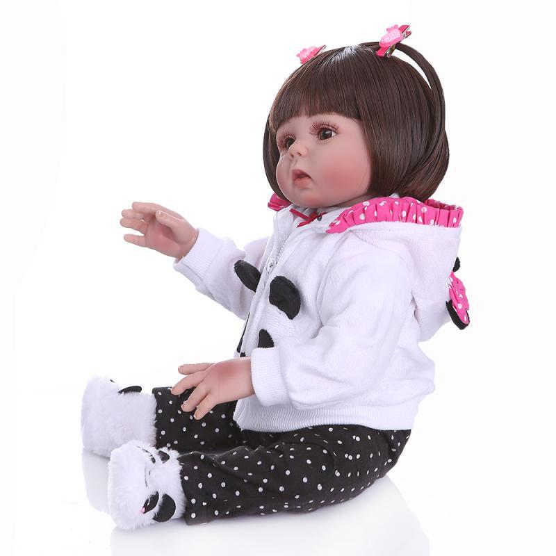 NPK nuevo cuerpo completo de silicona 48cm lindo bebé niña bebé puede entrar en baño de agua