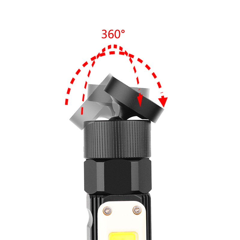 Neue XPG+COB Rot- und Weißlicht-Taschenlampe, 90° faltbar, USB-aufladbar, hohe Helligkeit, multifunktional, faltbar_voghion.com