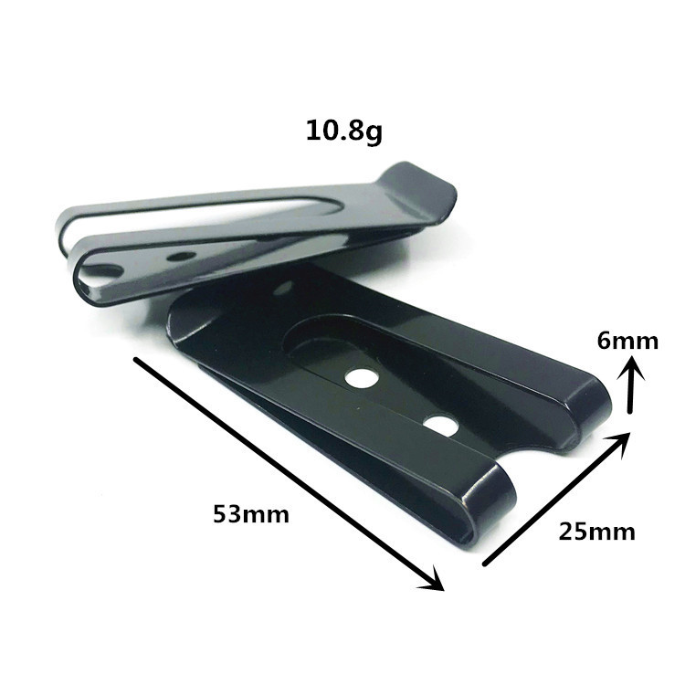 手机铁皮夹子弹片夹电泳黑色皮套腰包双孔夹手袋五金带撞钉夹扣