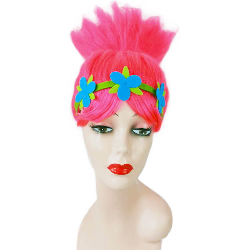 Magic Hair elf cosplay wig Bobbi Princess trolls trolls head flame head anime wig high-end Magic Hair elf cosplay wig Bobbi Princess trolls trolls head flame head anime wig high-end