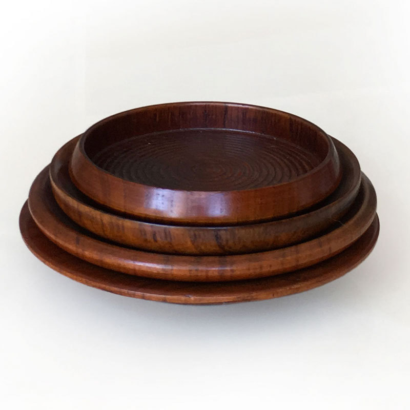 Directo de fábrica de madera plato pequeño titular de taza de café de madera maciza plato salsa redonda especificaciones completas en stock al por mayor