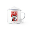 Enamel, retro capacious big cup, 80 years, nostalgia