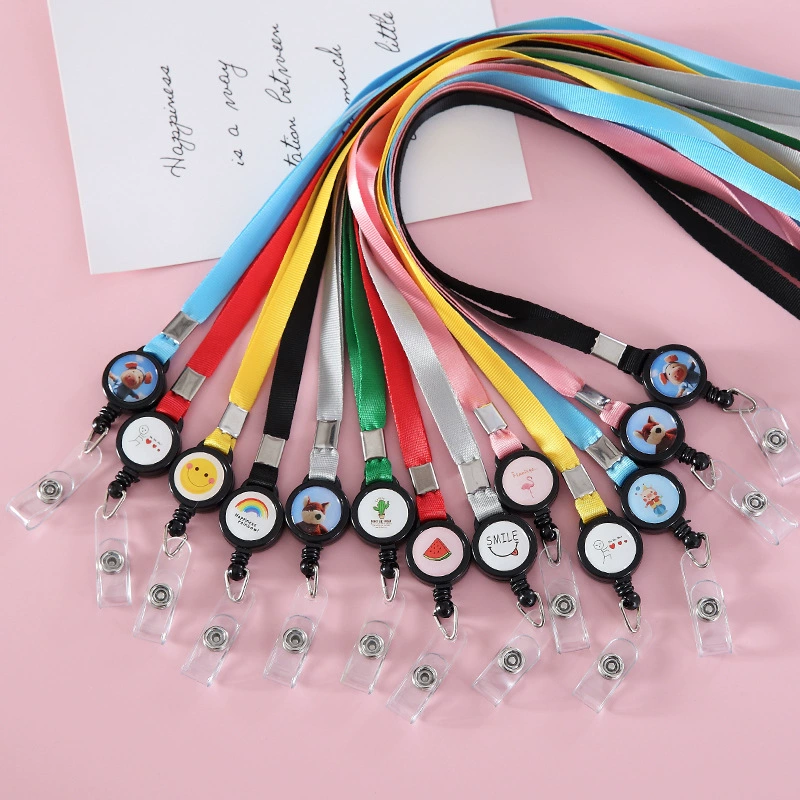 Корейская версия карамельного цвета выдвижной ремешок набор студенческих карточек ремешок мультфильм милый сертификат шейный ремешок прямые продажи с фабрики
