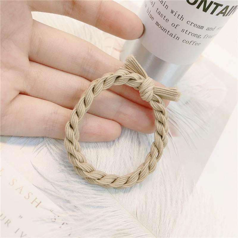 Japón y Corea del Sur simple y fresca chica de contraste de color torcido anillo de cabello dulce lindo de alta elasticidad nudado cuerda de cabello adornamiento de cabello mujer