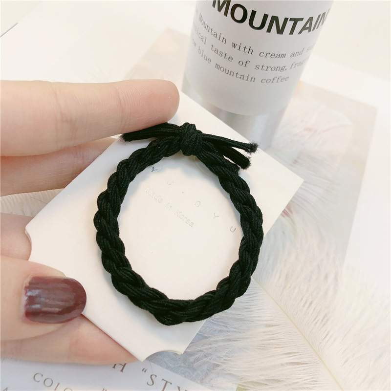 Japón y Corea del Sur simple y fresca chica de contraste de color torcido anillo de cabello dulce lindo de alta elasticidad nudado cuerda de cabello adornamiento de cabello mujer