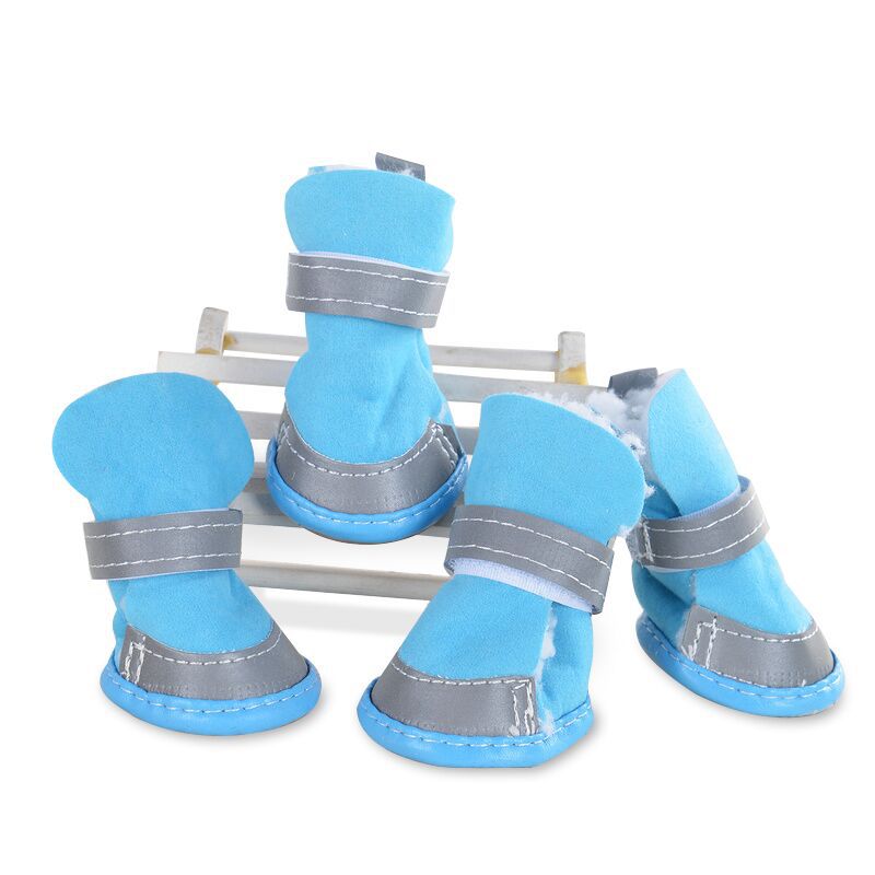 Zapatos reflectantes para perros de invierno engrosados botas de nieve antideslizantes para mascotas Bomei CAT Teddy cubierta de zapatos para perros pequeños