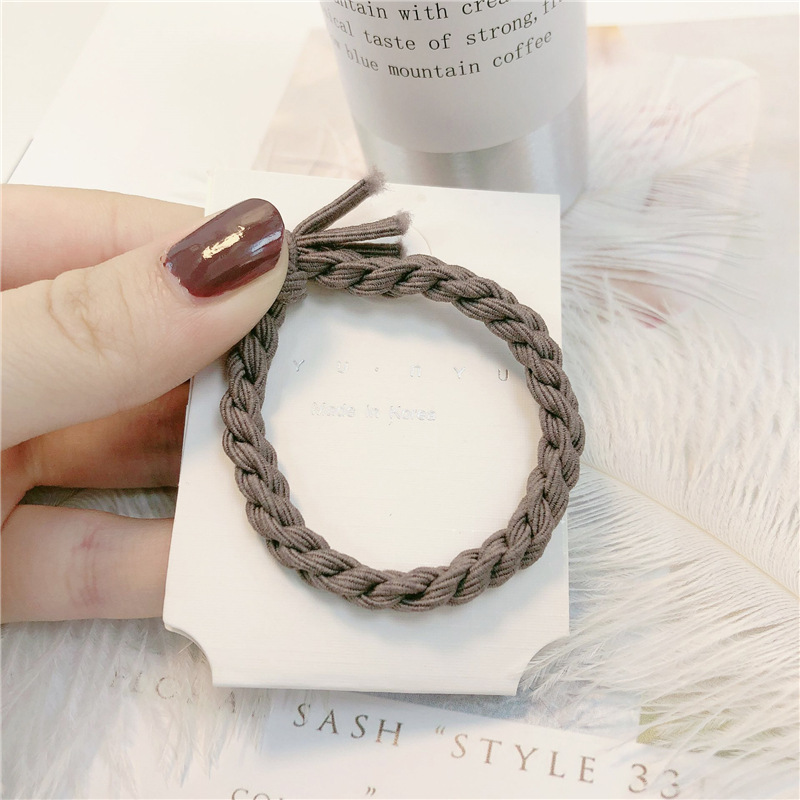 Japón y Corea del Sur simple y fresca chica de contraste de color torcido anillo de cabello dulce lindo de alta elasticidad nudado cuerda de cabello adornamiento de cabello mujer