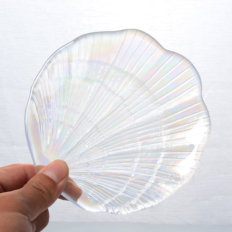 Creative Shell Dish Glass Ins Fantasy Small Dish Mermaid Letter Nail Art Photography Props Colorfulful Shell Dish