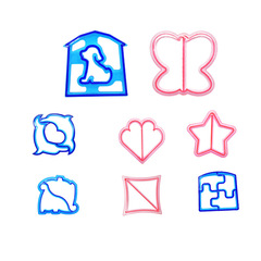 13款三明治塑料切模 拼圖大象卡通圖案吐司麵包模具餅乾切模模具