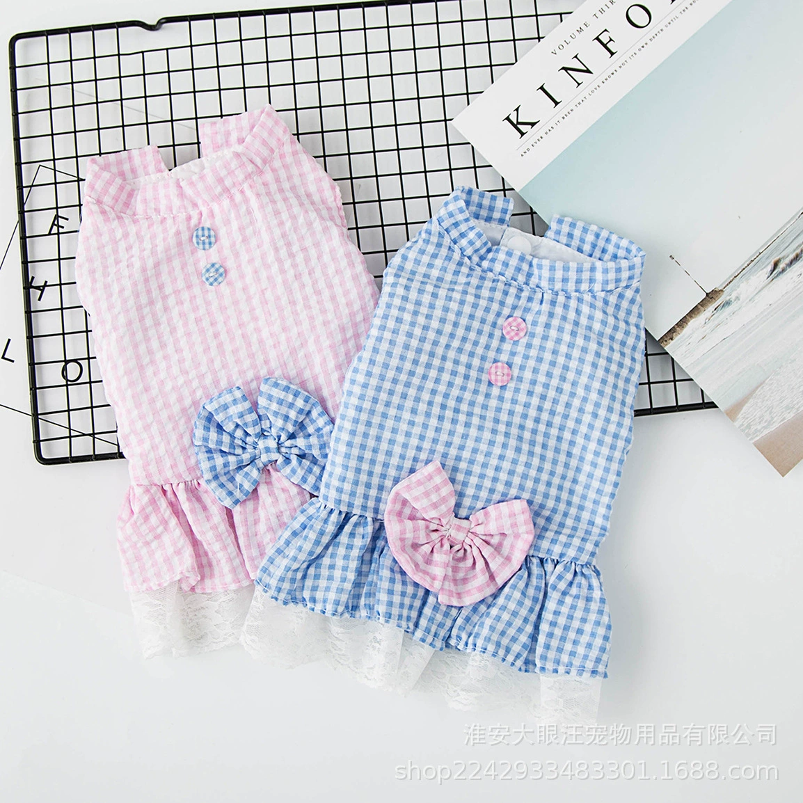 2019 Новая Милая юбка для щенков Тедди, летняя одежда для домашних животных, клетчатая юбка, Европейская и американская, японская и Корейская юбка для домашних животных