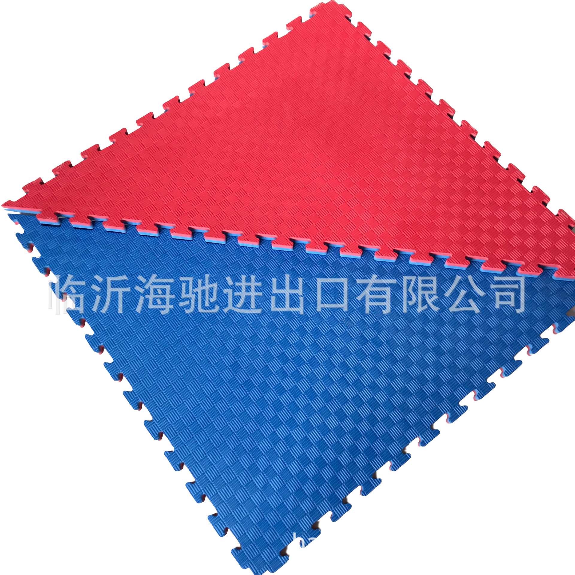 Export quality high-density EVA octagonal taekwondo mat 2.5CM red and blue double-sided martial arts judo mat