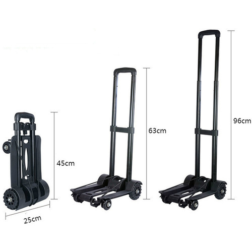 Four-wheeled small portable folding luggage cart tank wheel pull rod driver pull cart shopping trolley load-bearing 75KG