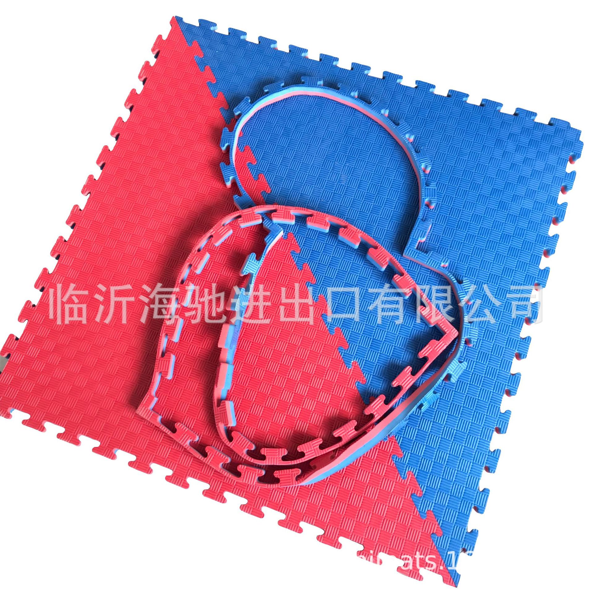 Export Quality Eva High Density Octagonal Taekwondo Mat 4.0cm Red and Blue Double-Sided Martial Arts Judo Floor Mat