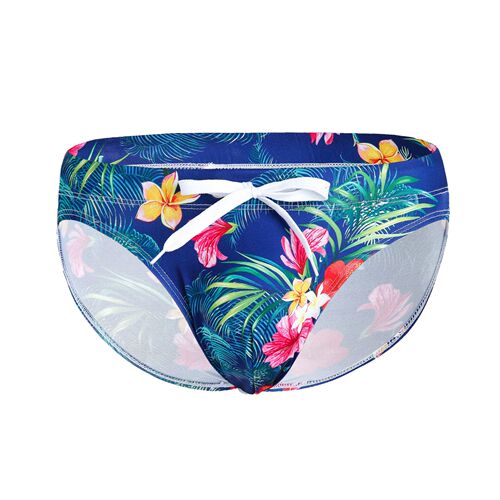 Swim Brief Men's Sexy Bikini with Flowers and Leopard Print Low-rise Triangle