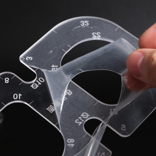 Rounded corner ruler, acrylic pattern handmade leather goods positioning ruler, rounded corner rule, diy bag auxiliary pattern tool