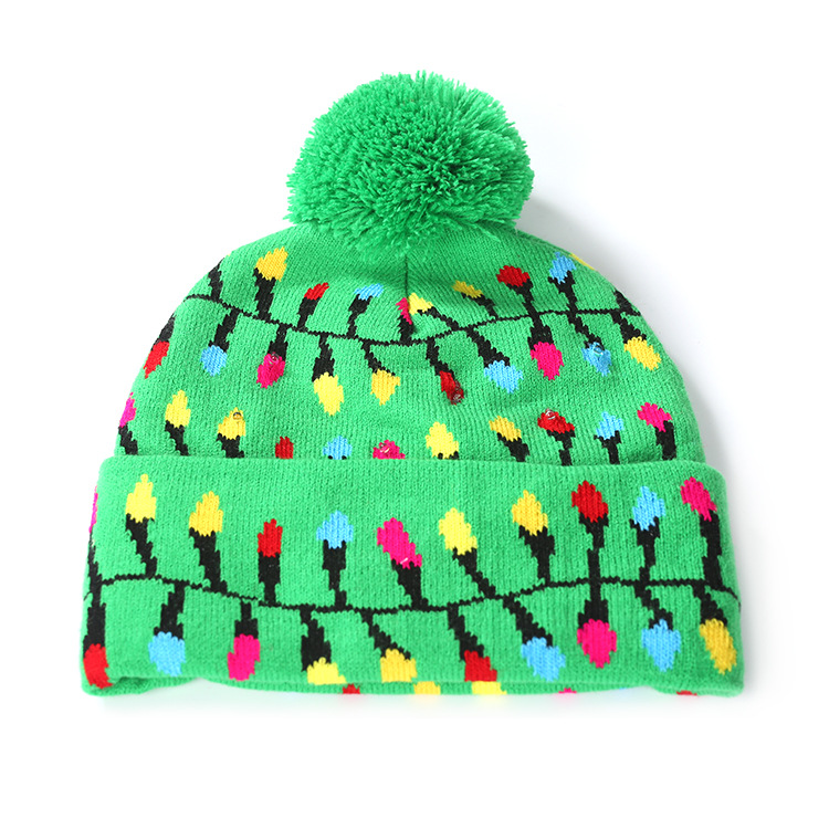 Nuovo prodotto natalizio Pallina svolazzante lavorata a maglia con luci LED colorate Cappello decorativo per Halloween per adulti e bambini_voghion.com