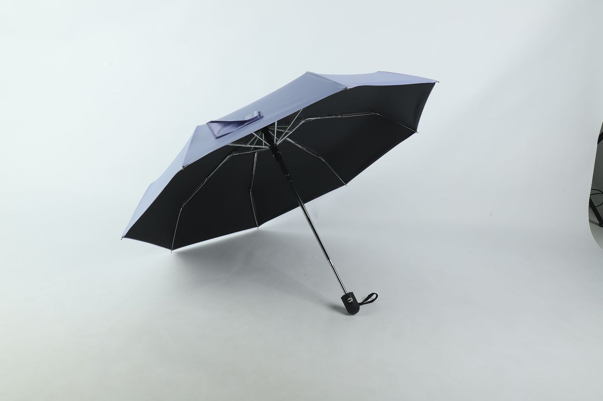 Paraguas automático de cinco veces Paraguas de bolsillo mini ultraligero para hombres Paraguas de Sol de plástico negro Protección solar para mujeres Paraguas de protección UV