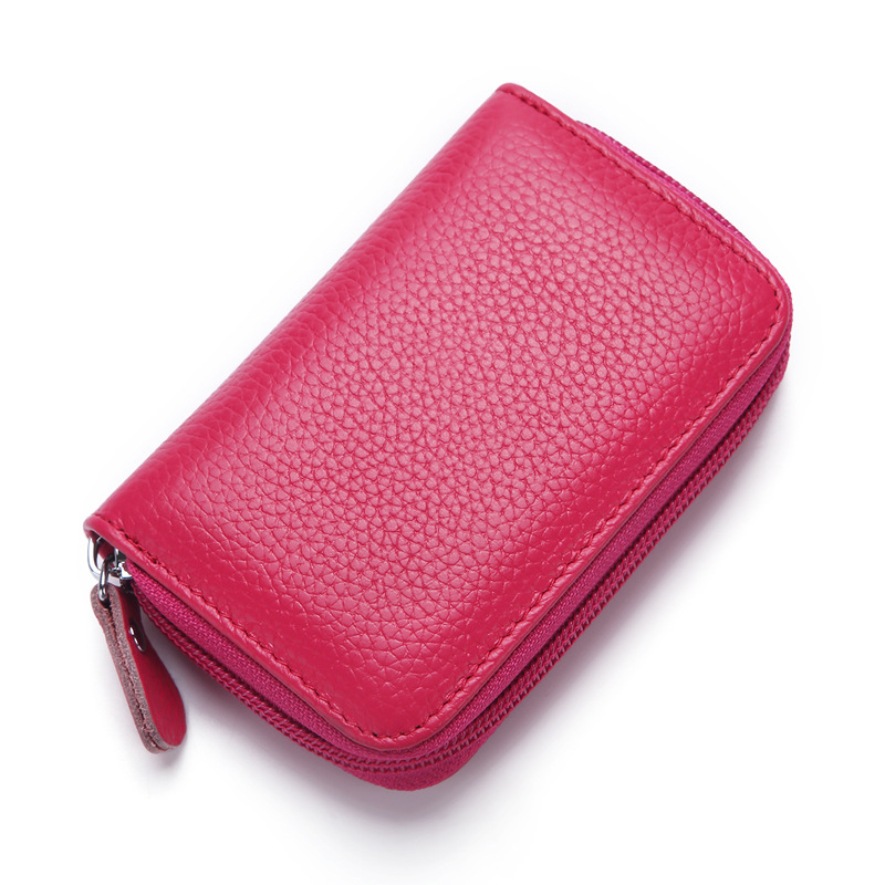 2024 Tao Bao primera capa titular de la tarjeta de piel de vaca cepillo antirrobo RFID órgano titular de la tarjeta monedero de los hombres tarjeta de crédito de vaca real