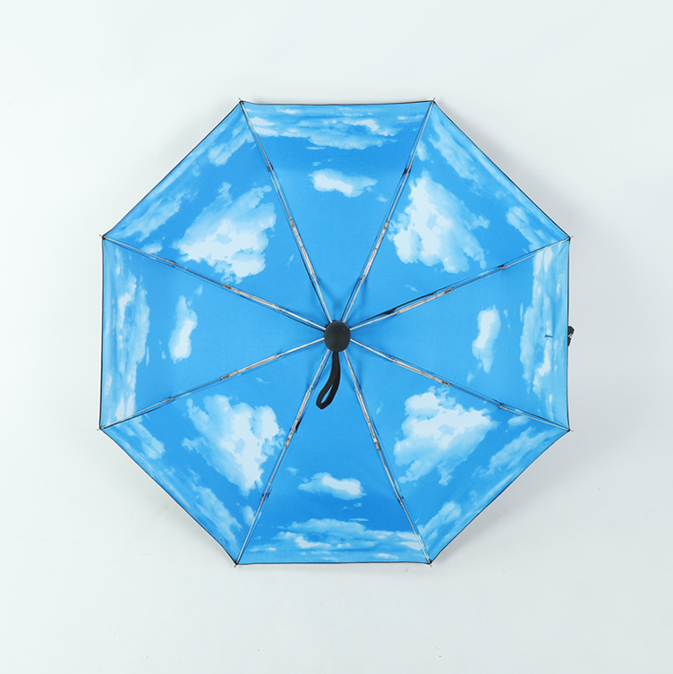 Paraguas automático de cinco veces Paraguas de bolsillo mini ultraligero para hombres Paraguas de Sol de plástico negro Protección solar para mujeres Paraguas de protección UV