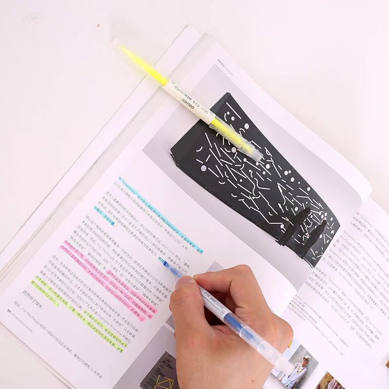 Deli S627 resaltador de doble cabeza para estudiantes de color de caramelo pluma de marcado de color de doble cabeza pluma de marcado para los estudiantes suministros