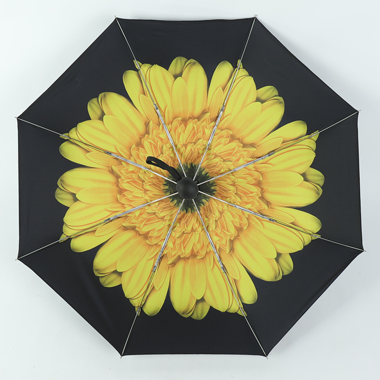 Paraguas automático de cinco veces Paraguas de bolsillo mini ultraligero para hombres Paraguas de Sol de plástico negro Protección solar para mujeres Paraguas de protección UV