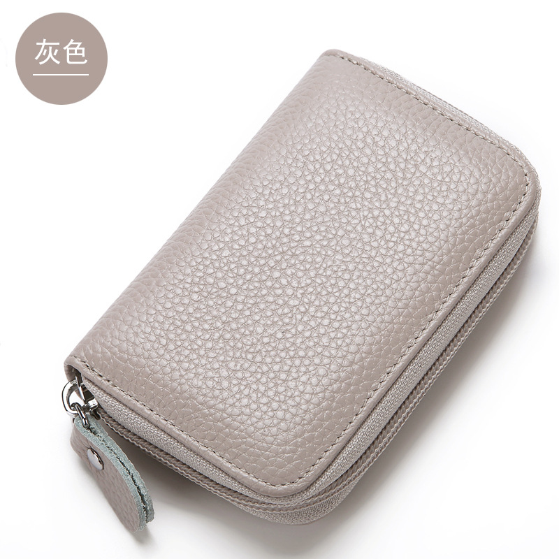 2024 Tao Bao primera capa titular de la tarjeta de piel de vaca cepillo antirrobo RFID órgano titular de la tarjeta monedero de los hombres tarjeta de crédito de vaca real