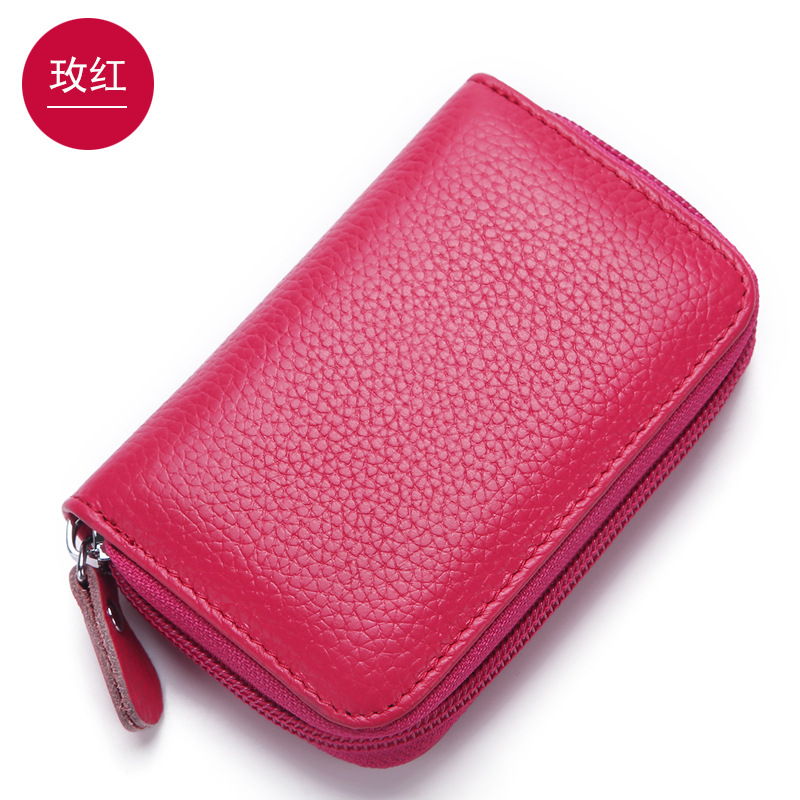 2024 Tao Bao primera capa titular de la tarjeta de piel de vaca cepillo antirrobo RFID órgano titular de la tarjeta monedero de los hombres tarjeta de crédito de vaca real