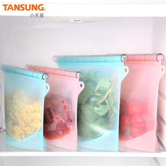 Spot leak-proof silicone food bag silicone fresh-keeping bag vacuum silicone food bag food packaging self-sealing bag