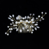 White crystal from pearl, hair accessory, hairgrip for bride, European style, wholesale