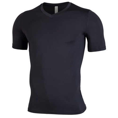 Cross-border fitness wear for men summer elastic quick-drying PRO tights training V-neck casual sportswear short-sleeved T-shirt