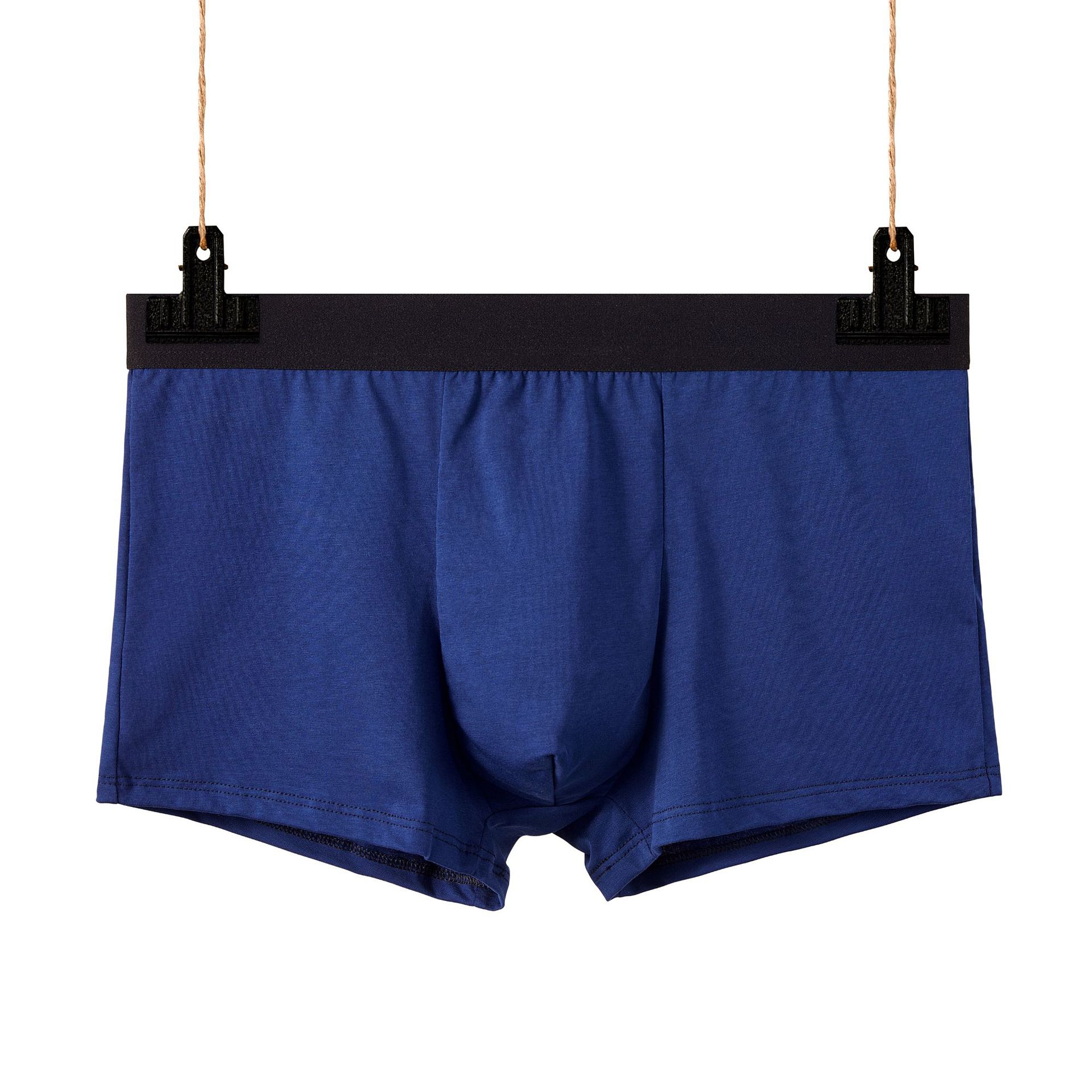 Fuente fabricante de algodón color sólido calzoncillos bóxer para hombres, transpirable y absorbente de sudor, calzoncillos de cintura media para hombres, pantalones sueltos de gran tamaño para jóvenes