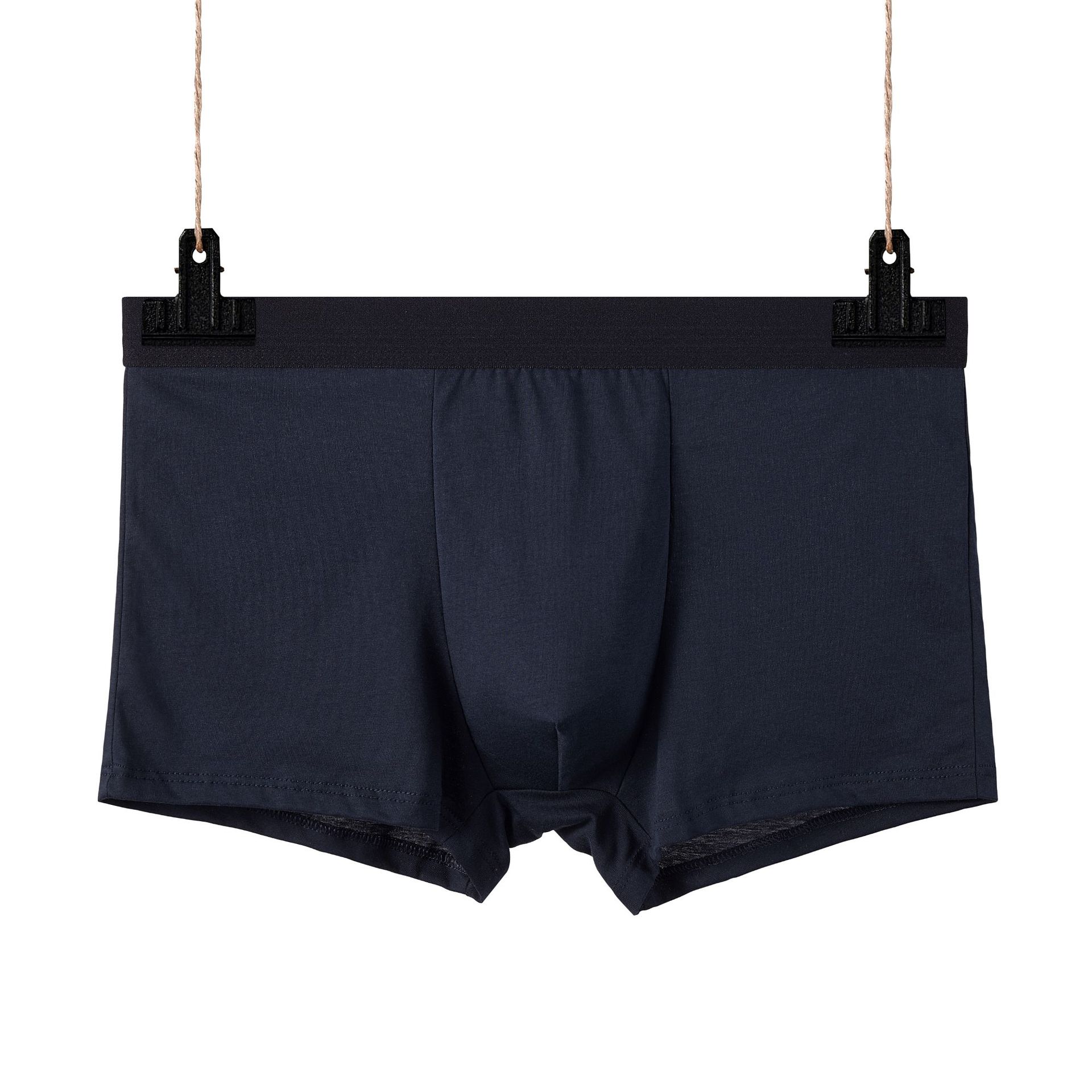 Fuente fabricante de algodón color sólido calzoncillos bóxer para hombres, transpirable y absorbente de sudor, calzoncillos de cintura media para hombres, pantalones sueltos de gran tamaño para jóvenes