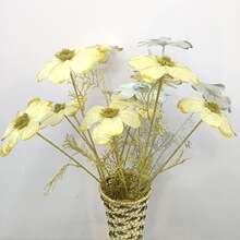 仿真波斯菊 金粉高档装饰 仿真植物欧式花 手工制作插花