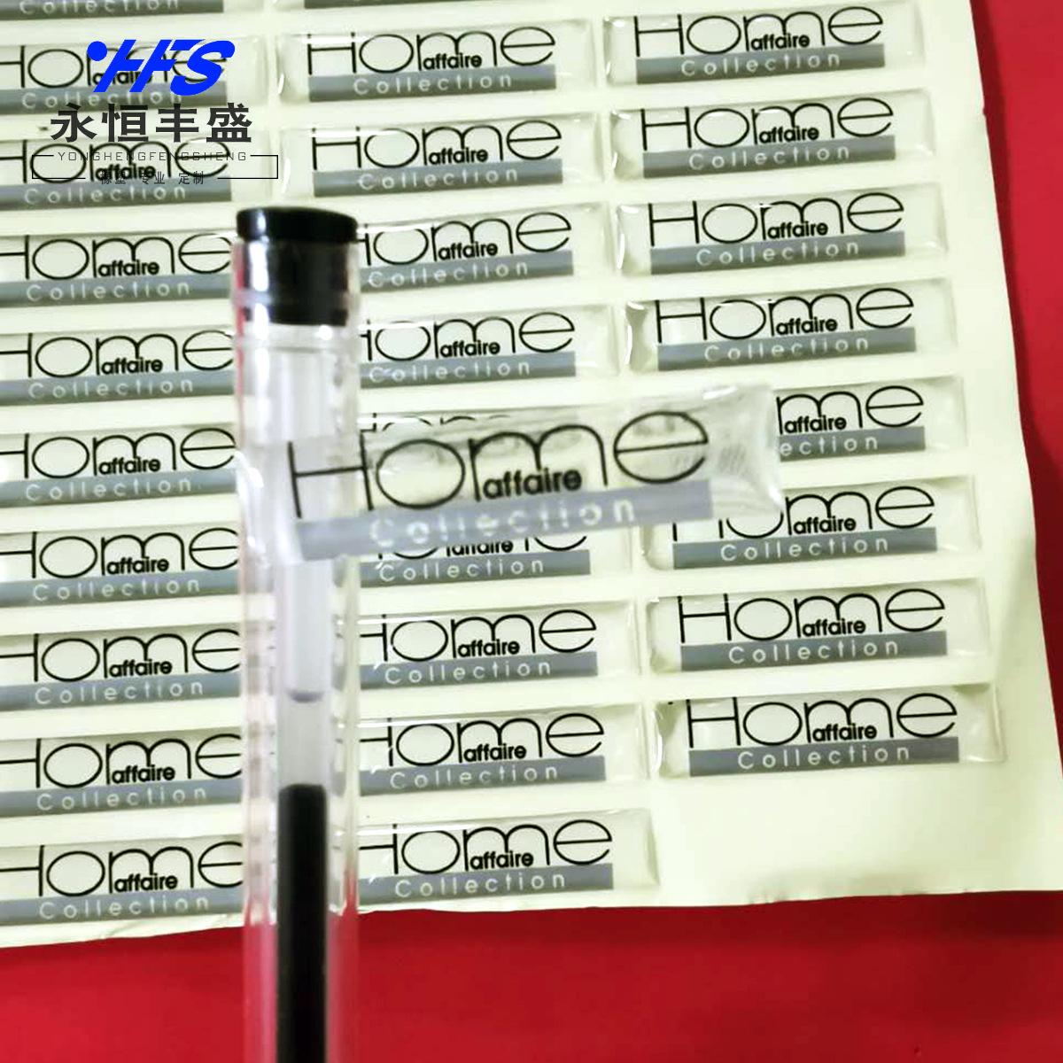 透明水晶滴胶logo图案标签不干胶贴纸环保滴塑商标贴纸永恒丰盛