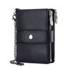 Universal wallet, retro leather bag with zipper, anti-theft, genuine leather