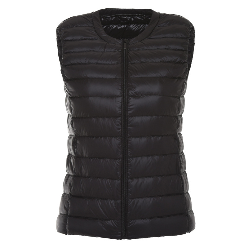 2024 New Down Liner Collarless Vest Round Neck Lightweight Down Jacket Vest Women's Short Warm Down Waistcoat 2024 New Down Liner Collarless Vest Round Neck Lightweight Down Jacket Vest Women's Short Warm Down Waistcoat