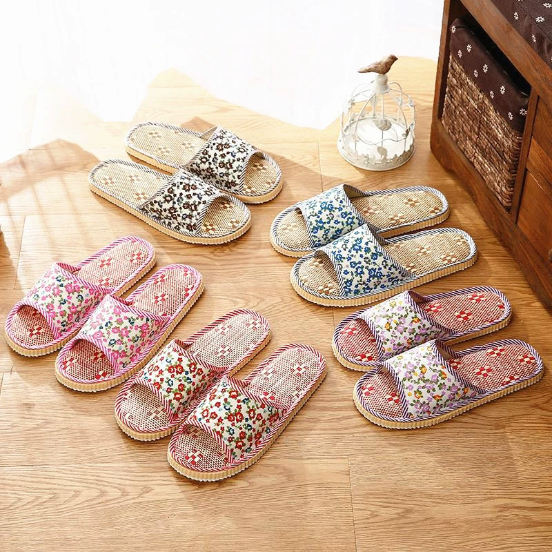 Ева ротанг солома коврик льняные тапочки домашние Любители домашняя ванная комната мягкий нижний пол Тапочки оптовая продажа с фабрики