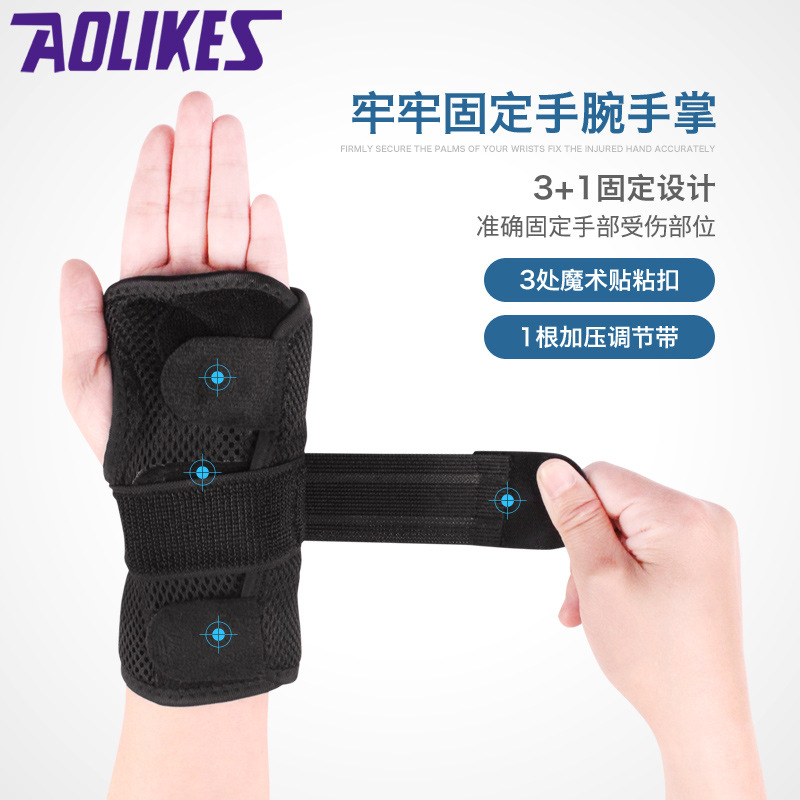 Articulación de muñeca banda de fijación transpirable muñeca esguince fractura fijación placa abrazadera férula muñeca
