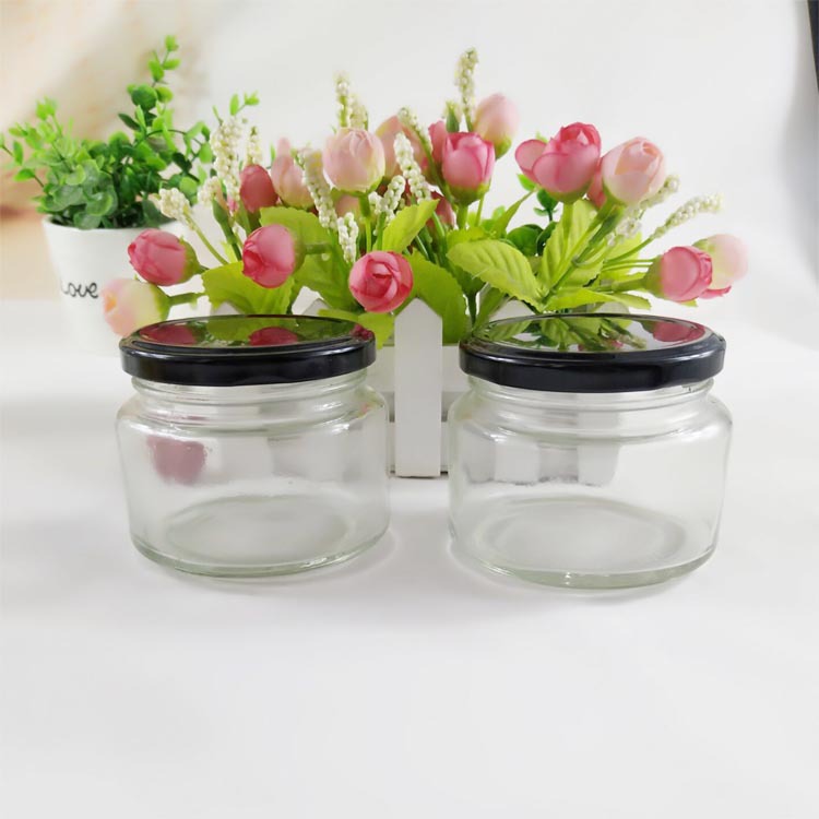 厂家直销蜂蜜玻璃瓶200ml圆形蜂蜜瓶果酱瓶 密封食品酱菜瓶带盖