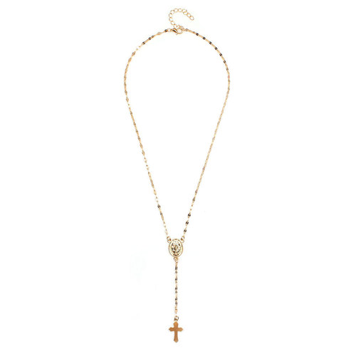 Three-Color Cross Mother Necklace, European and American Women's Fashion Popular Pendant Jewelry