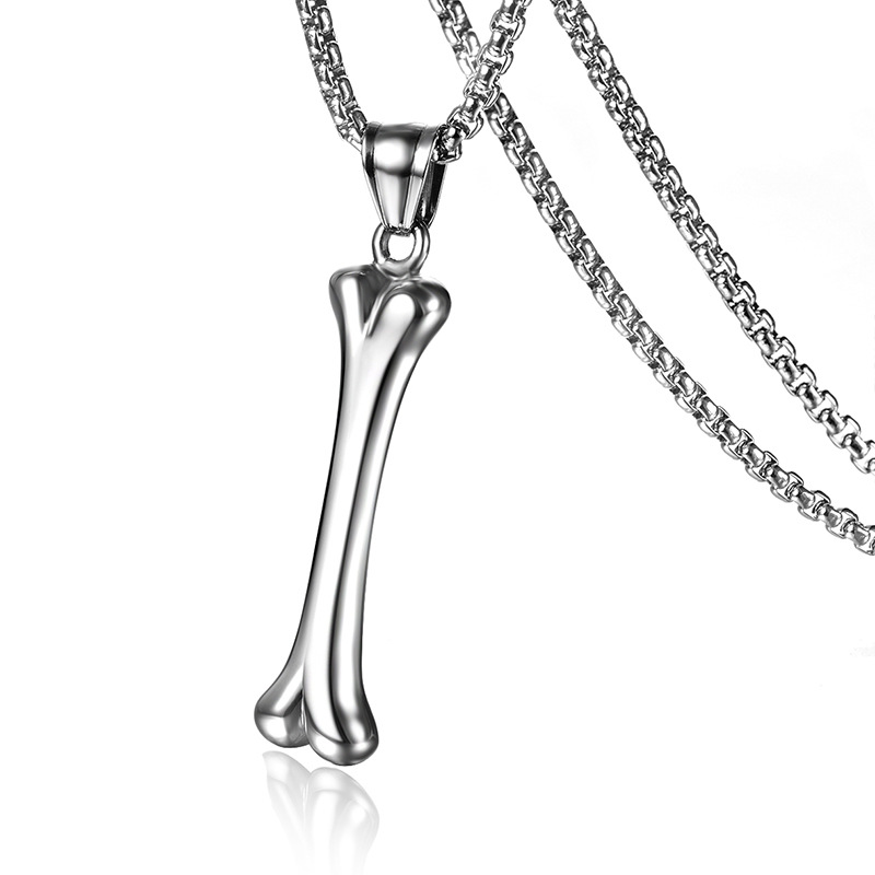 유럽과 미국 보석 스테인레스 스틸 개 뼈 남자 목걸이 펜던트 패션 성격 티타늄 스틸 뼈 펜던트 도매