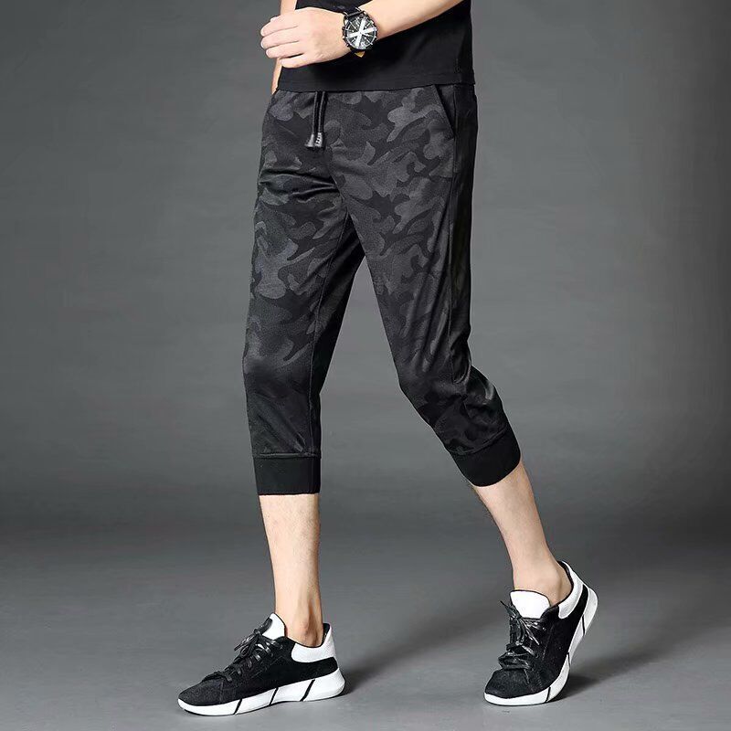 2026 Summer Sports Cropped Pants for Teenagers, Slim Fit Jogger Pants for Men, Cuffed 7/8 Pants, Casual Pants